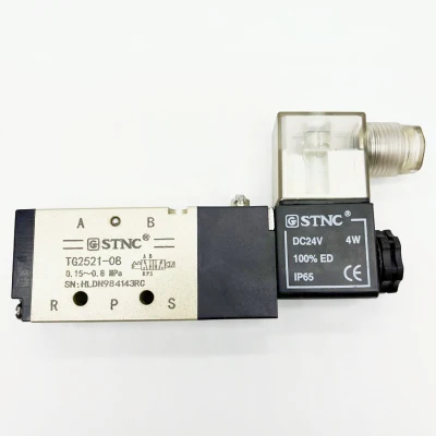 Пневматический Airtac 1/4 дюйма PT 4V210-08, 12 В постоянного тока, воздушная одинарная катушка, 2-позиционный электрический электромагнитный клапан с пилотным управлением и 5-позиционным разъемом